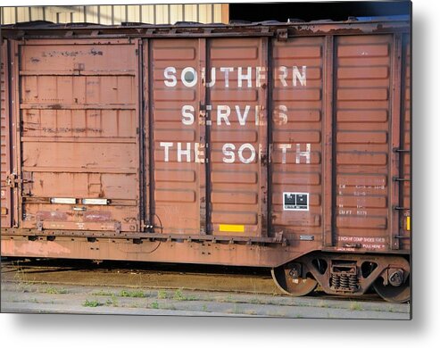 Freight Train Metal Print featuring the photograph Freight Train-Southern serves the South by Bradford Martin