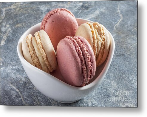 Food Metal Print featuring the photograph French Macaroons by Liz Leyden