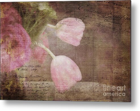 Tulips Metal Print featuring the digital art French Tulips by Jayne Carney