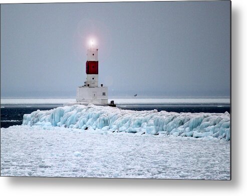 Presque Isle Metal Print featuring the photograph Frigid Blues by Brook Burling