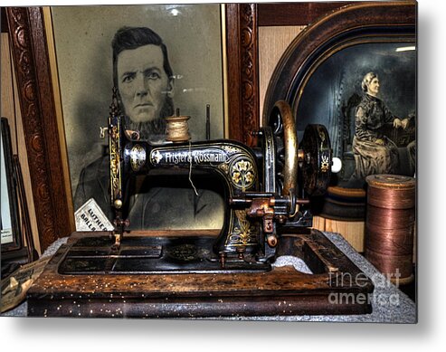 Photography Metal Print featuring the photograph Frister and Rossmann - Old Sewing Machine by Kaye Menner