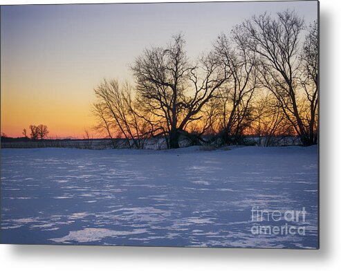 Frozen Land Metal Print featuring the photograph Frozen Farmland by Dan Hefle