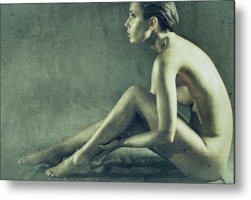 Fine Art Nude Metal Print featuring the photograph Frozen In Time by Antonella Renzulli