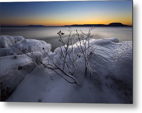 Bay Metal Print featuring the photograph Frozen Point before sunrise by Jakub Sisak