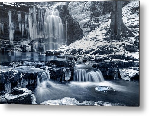 Settle Metal Print featuring the photograph Frozen Scaleber Force Falls by Chris Frost