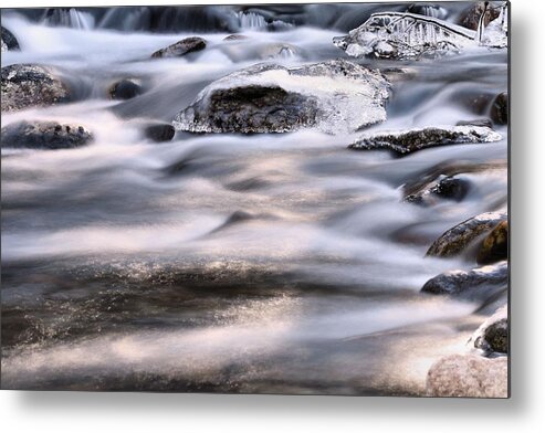 Frozen Metal Print featuring the photograph Frozen Waters by Carol Montoya
