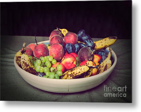 Fruit Metal Print featuring the photograph Fruit on plate by Perry Van Munster