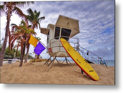 Landscape Metal Print featuring the photograph Ft. Lauderdale Lifeguard Station II by Danny Mongosa