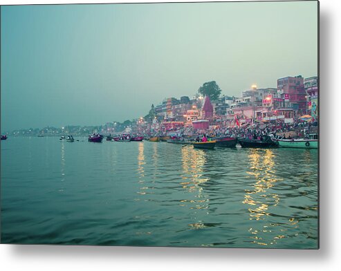 Tranquility Metal Print featuring the photograph Ganga River, Varanasi by Enn Li  Photography