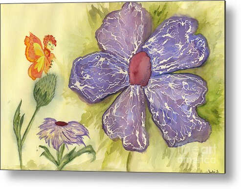 Flower Metal Print featuring the painting Garden Friends by Julia Stubbe