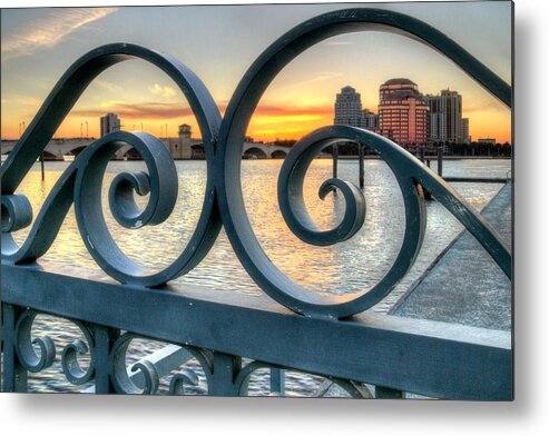 Clouds Metal Print featuring the photograph Gate at the Dock by Debra and Dave Vanderlaan