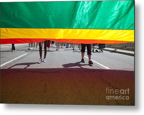 Gay Metal Print featuring the photograph Gay Pride Parade by Jim West