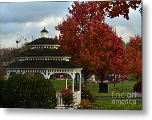 Gazebo Metal Print featuring the photograph Gazebo In The Park by Judy Wolinsky