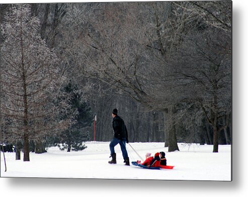 Winter Metal Print featuring the photograph Getty-Up Daddy by Kay Novy