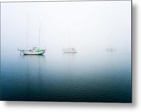 Morro Bay Metal Print featuring the photograph Ghost Boats in Morro Bay by Priya Ghose