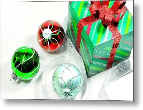 Holiday Christmas Gifts Metal Print featuring the photograph Gift Wrapping by Diana Angstadt