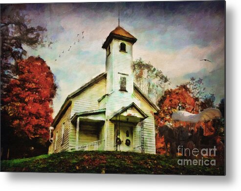Religion Metal Print featuring the digital art Gimme that ol' time religion... by Lianne Schneider