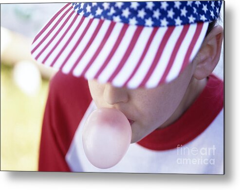 American Dream Metal Print featuring the photograph Girl American baseball cap by Jim Corwin