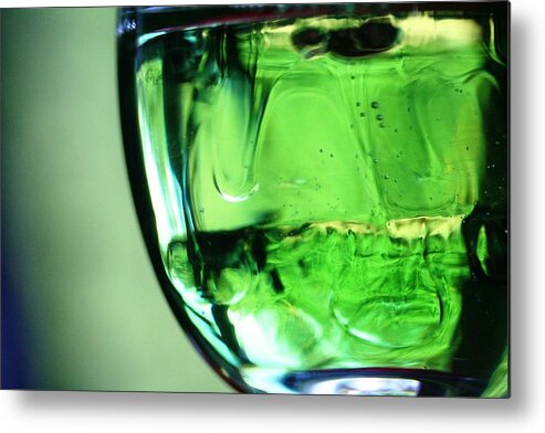 Green Metal Print featuring the photograph Glass of Green by Rachelle Johnston