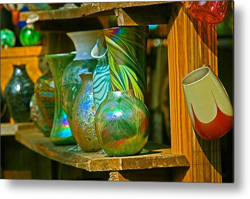 Maryland Renaissance Festival; Maryland; Crownsville Maryland Metal Print featuring the photograph Glassware 02 by Andy Lawless