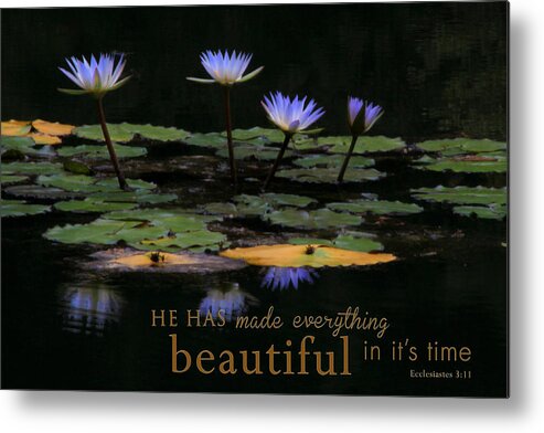 Flower Photography Metal Print featuring the photograph Peace of Mind with Message by Mary Buck