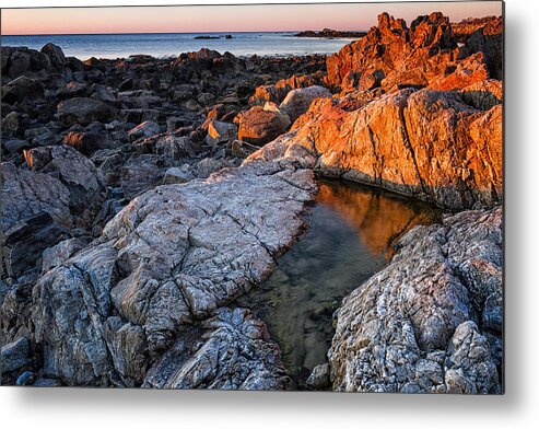 New Hampshire Metal Print featuring the photograph Gold Coast First Light On The New Hampshire Coast by Jeff Sinon
