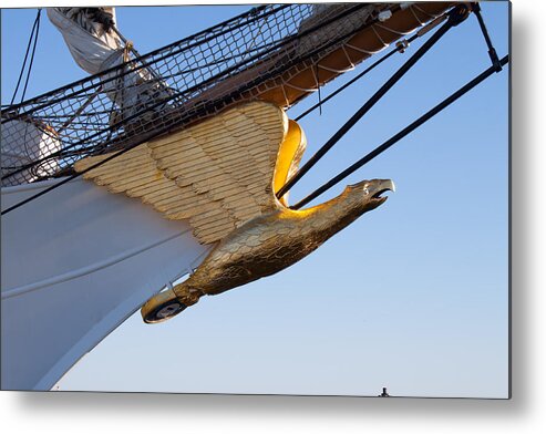 Gold Eagle Metal Print featuring the photograph Golden Eagle Figurehead by Kirkodd Photography Of New England