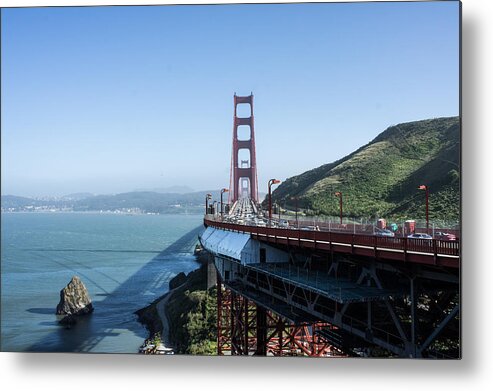 Golden Metal Print featuring the photograph Golden Gate Bridge by Weir Here And There