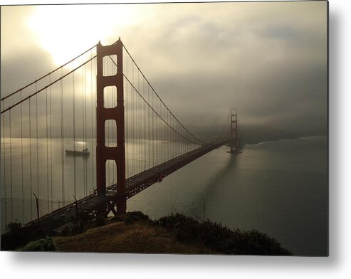 Golden Gate Metal Print featuring the photograph Golden Gate Bridge Fog Lifting by Scott Rackers