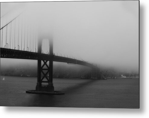 Photograph Metal Print featuring the photograph Golden Gate Bridge in Fog by Chuck Caramella