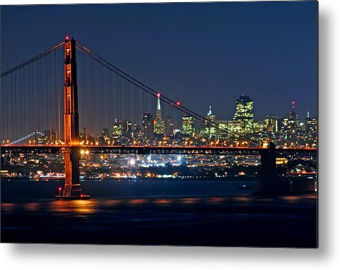 Golden Gate Bridge Metal Print featuring the photograph Golden Gate Night 10-26-10 by Christopher McKenzie