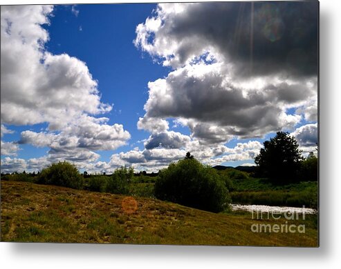 Clouds Metal Print featuring the photograph Golden Orb by Johanne Peale