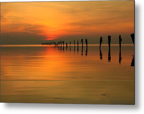 Great Salt Lake Metal Print featuring the photograph Golden Sunset by Wasatch Light