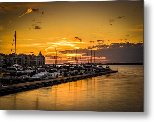 Lake Metal Print featuring the photograph Golden Sunset by Serge Skiba