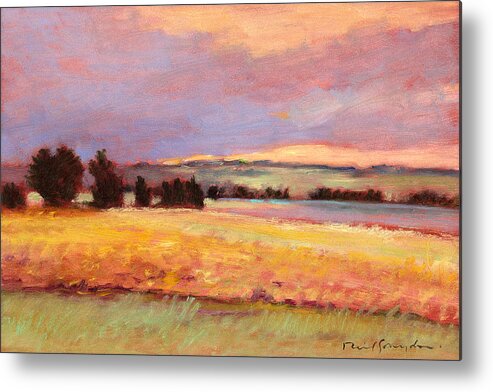 Golden Landscape Metal Print featuring the painting Golden treasure by J Reifsnyder