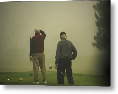 Golf Metal Print featuring the photograph GOLF in a Fog by Max Greene