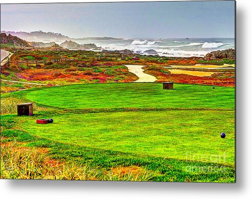 Golf Metal Print featuring the photograph Golf Tee at Spyglass Hill by Jim Carrell