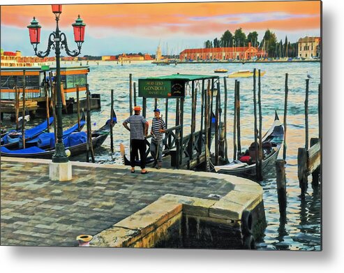 Gondoliers Metal Print featuring the photograph Gondoliers by Marianne Campolongo