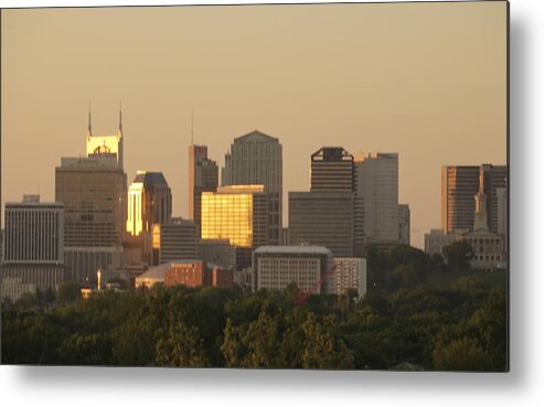 Nashville Metal Print featuring the photograph Good Morning Nashville Tennessee Skyline by Valerie Collins