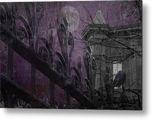 Victorian Metal Print featuring the photograph Gothic Moonlight by Suzanne Powers