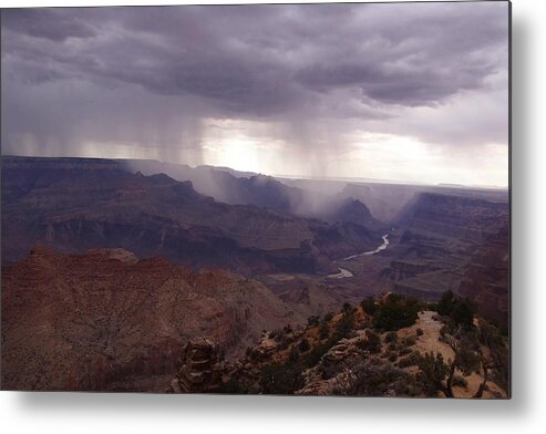 Grand Canyon Metal Print featuring the photograph Grand Canyon Rain Storms by Keith Stokes