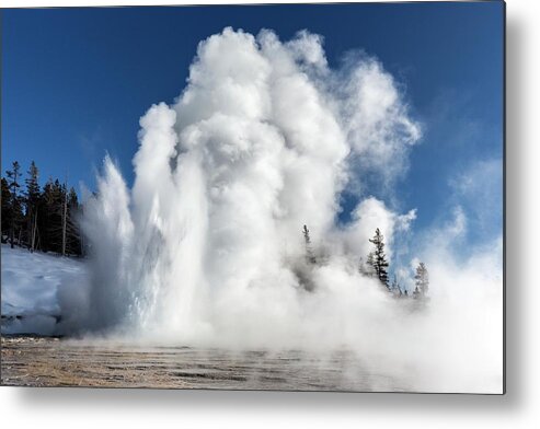 Hot Spring Metal Print featuring the photograph Grand Geyser Erupting by Dr Juerg Alean/science Photo Library