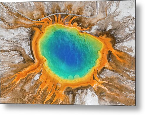 Natural Pattern Metal Print featuring the photograph Grand Prismatic Spring, Yellowstone by Peter Adams