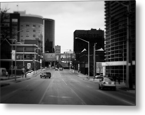 Hovind Metal Print featuring the photograph Grand Rapids 1 - black and white by Scott Hovind