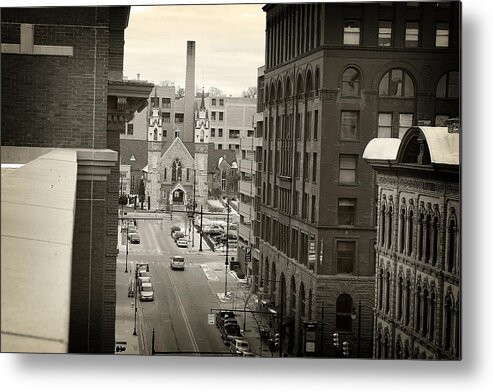 Hovind Metal Print featuring the photograph Grand Rapids 10 - sepia by Scott Hovind