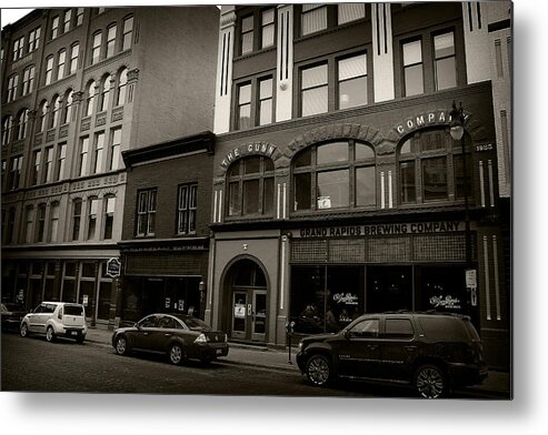 City Metal Print featuring the photograph Grand Rapids 26 Sepia by Scott Hovind