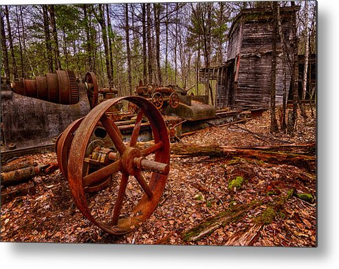 Redstone Quarry Metal Print featuring the photograph Granite Lathe Abandoned Redstone Quarry Conway NH by Jeff Sinon
