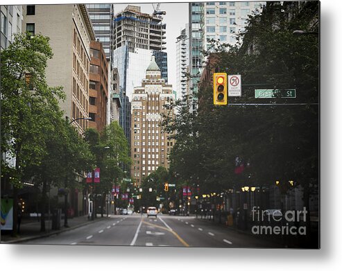Photography Metal Print featuring the photograph Granville street by Ivy Ho