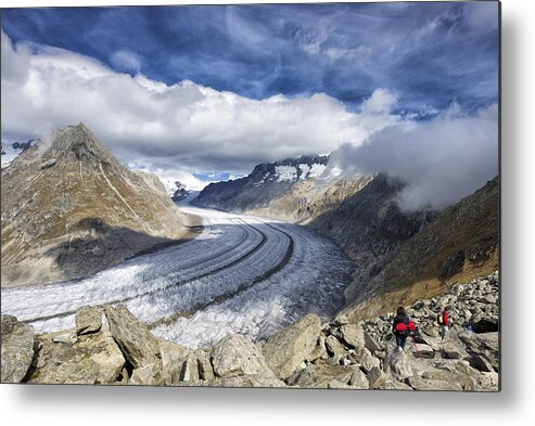 Aletsch Glacier Metal Print featuring the photograph Great Aletsch Glacier Swiss Alps Switzerland Europe by Matthias Hauser