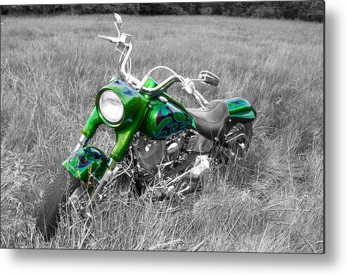 Fat Boy Metal Print featuring the photograph Green Fat Boy by Guy Whiteley